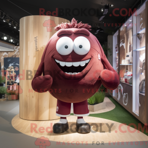 Maroon Rugby Ball mascot...