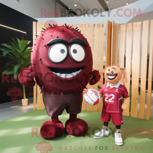 Maroon Rugby Ball mascot...