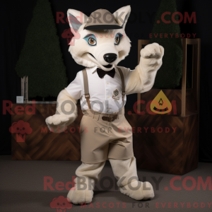 Cream Wolf maskotdraktfigur...
