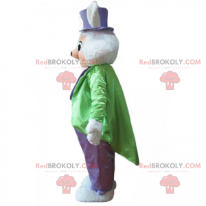 Mascote do rato em roupa de mágico verde e roxo - Redbrokoly.com