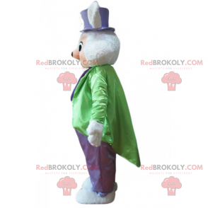 Mascote do rato em roupa de mágico verde e roxo - Redbrokoly.com