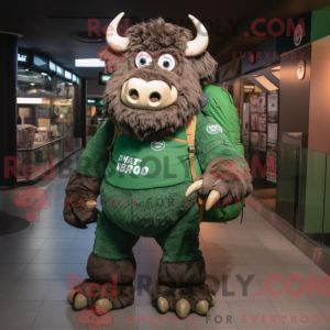 Groen Bison-mascottekostuum...