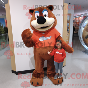 Brun laks maskot kostyme...