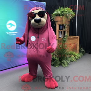 Magenta Sea Lion mascot...