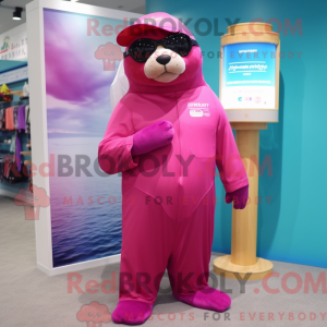 Magenta søløve maskot...