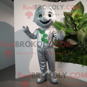 Sølv spinat maskot drakt...