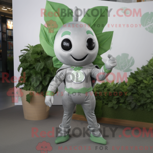 Sølv spinat maskot kostume...