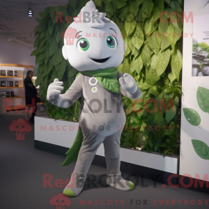 Sølv spinat maskot drakt...