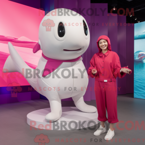 Magenta Beluga Whale maskot...