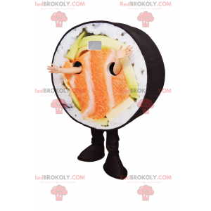 Sushi mascot with salmon - Redbrokoly.com