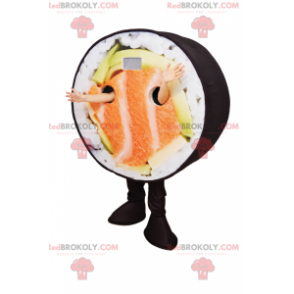 Sushi mascot with salmon - Redbrokoly.com