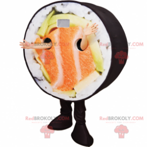 Sushi mascot with salmon - Redbrokoly.com