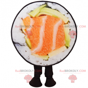 Mascote de sushi com salmão - Redbrokoly.com