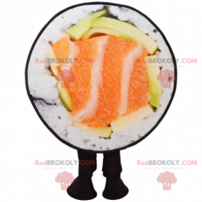 Sushi mascot with salmon - Redbrokoly.com