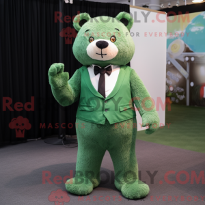 Green Bear mascot costume...