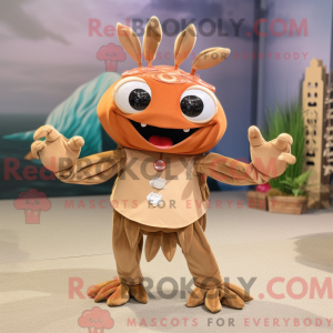 Tan Crab maskotdraktfigur...