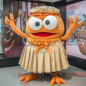 Tan Crab mascottekostuum...