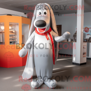 Sølv Hot Dog maskot kostume...