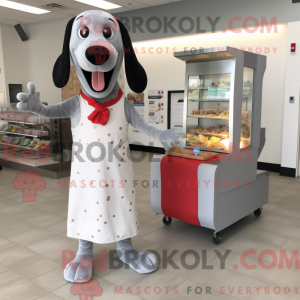 Sølv Hot Dog maskot kostume...