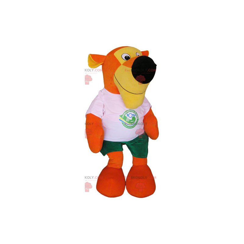 Mascote tigre laranja com camiseta e shorts - Redbrokoly.com Mascote tigre laranja com camiseta e shorts - Redbrokoly.com