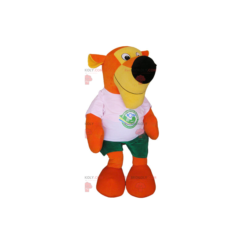 Orange tiger mascot with t-shirt and shorts - Redbrokoly.com