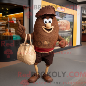 Brown Paella mascot costume...