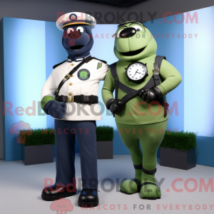 Green Navy Seal maskot...