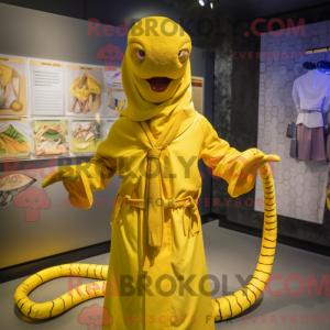 Geel Slang mascottekostuum...