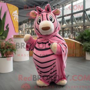 Rosa Zebra-maskotdraktfigur...