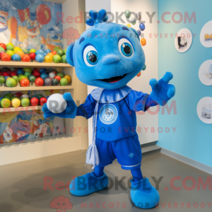 Blue Juggle maskot kostume...