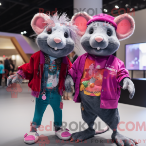 Magenta Rat Maskottchen...
