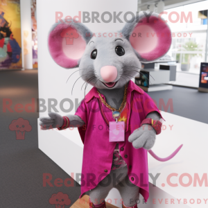 Magenta Rat Maskottchen...