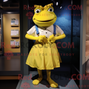 Gele Kikker mascottekostuum...