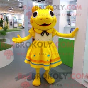 Gele Kikker mascottekostuum...
