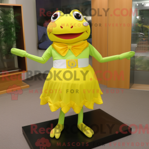 Gele Kikker mascottekostuum...