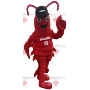 Lobster mascot with black cap