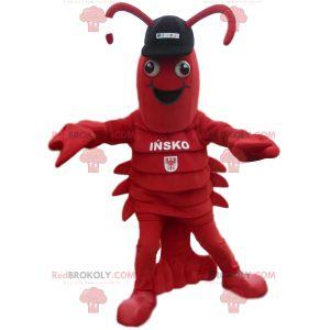 Lobster mascot with black cap