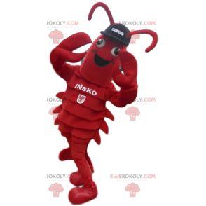Lobster mascot with black cap