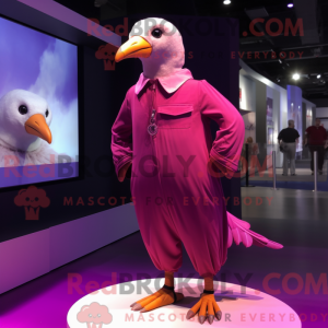 Magenta Gull maskot kostume...