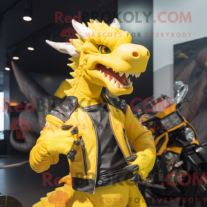 Geel Draak-mascottekostuum...