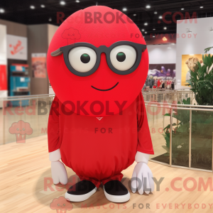 Red Volleyball Ball maskot...