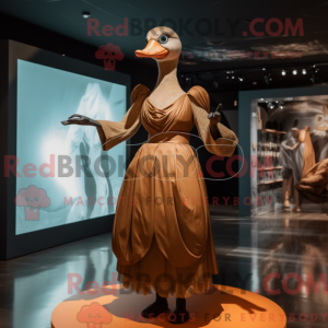Brown Swan mascot costume...