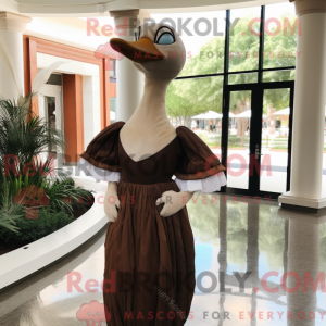 Brown Swan mascot costume...