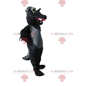 Black and gray dragon mascot with wings