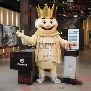 Beige Queen mascot costume...