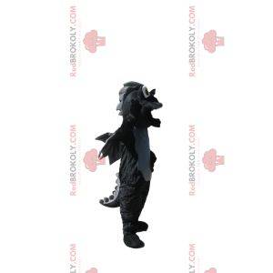 Black and gray dragon mascot with wings