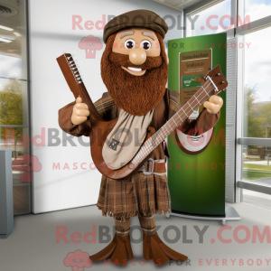 Brun Celtic Harpe maskot...