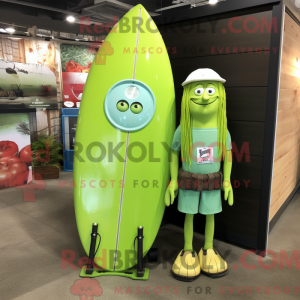 Lime Green Surfboard mascot...