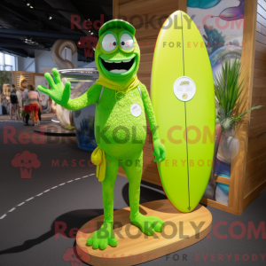 Lime Green Surfboard maskot...