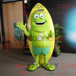 Lime Green Surfboard maskot...